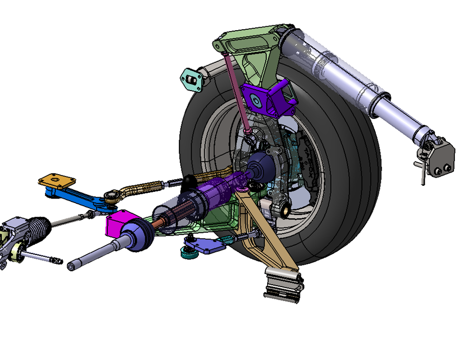 Aeromobil 4.0 Flying Car Suspension and Tyre render